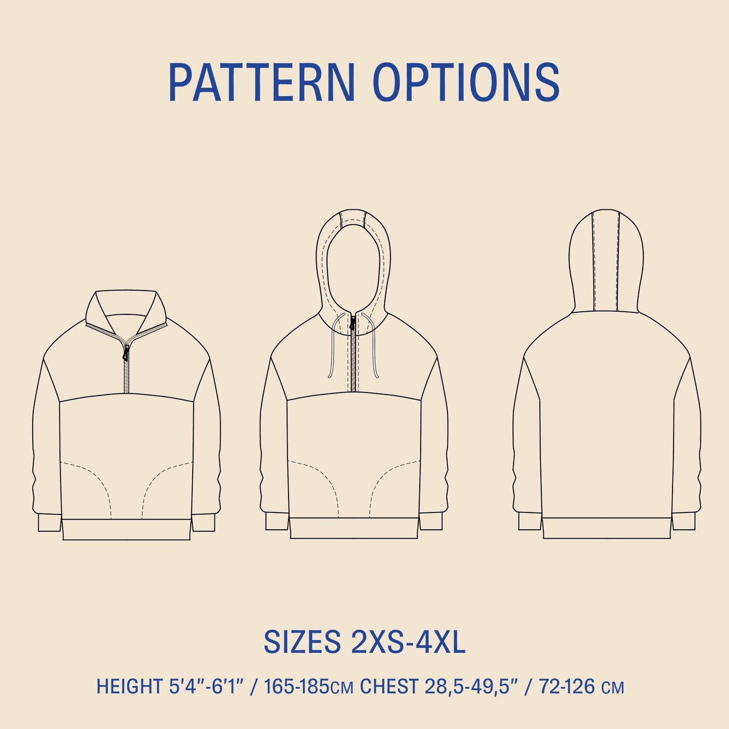Zip Up Sweater sewing pattern PDF DOWNLOAD - homesewn