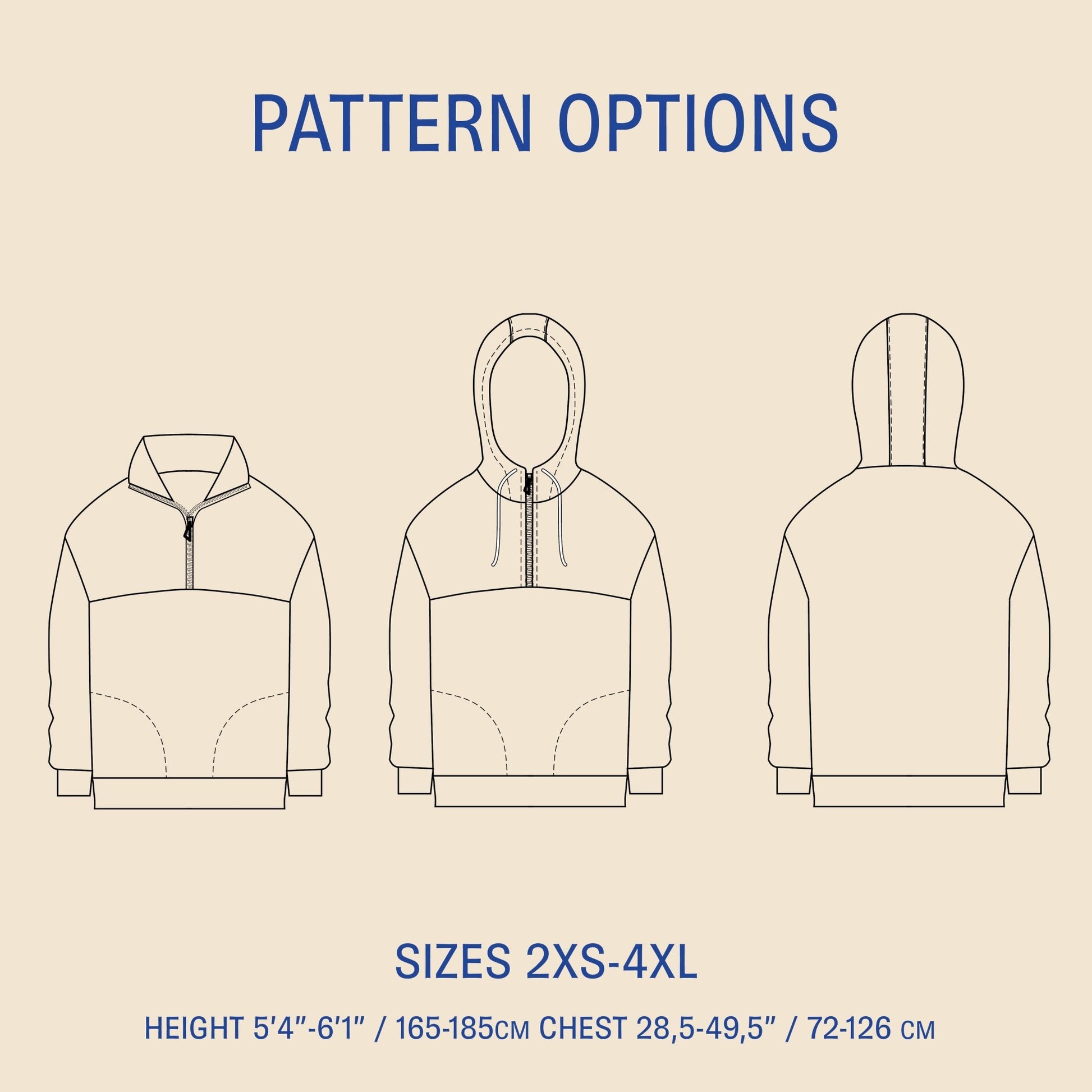 Zip Up Sweater sewing pattern PDF DOWNLOAD - homesewn