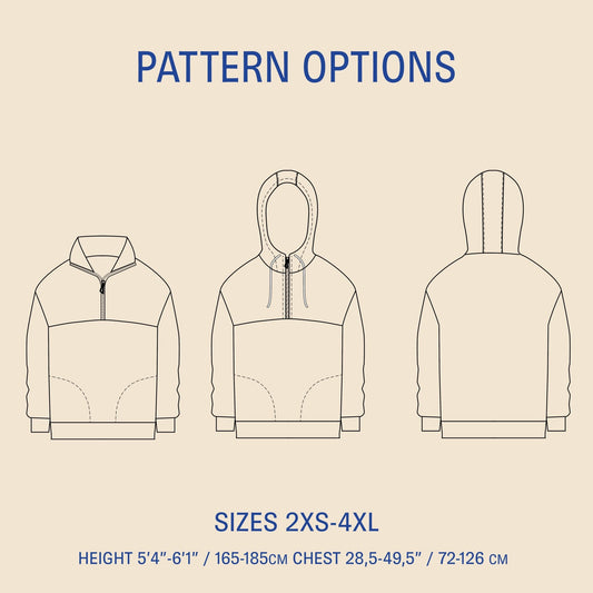 Zip Up Sweater sewing pattern PDF DOWNLOAD - homesewn