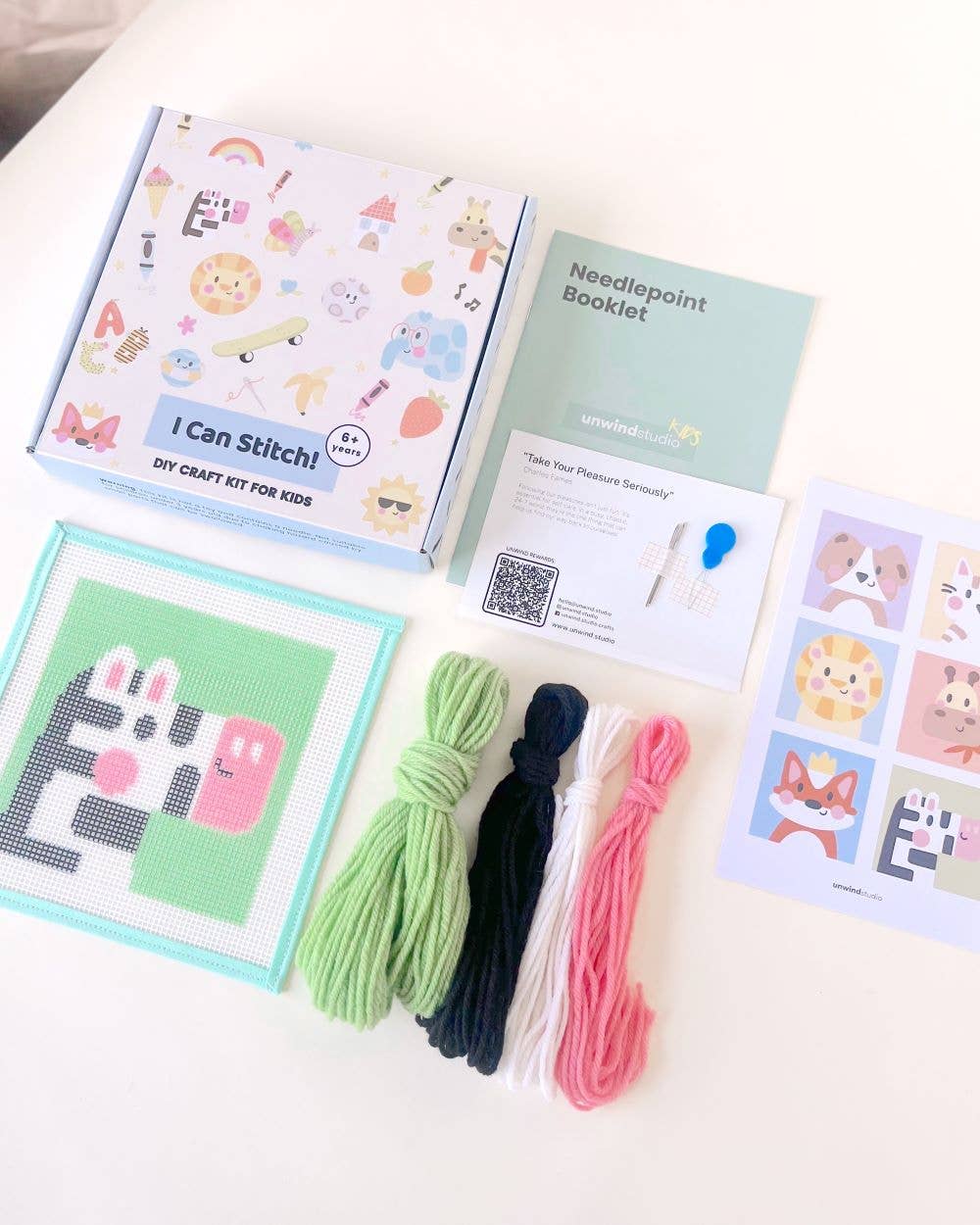 Zoe, the Zebra - Needlepoint Kit for Kids - homesewn