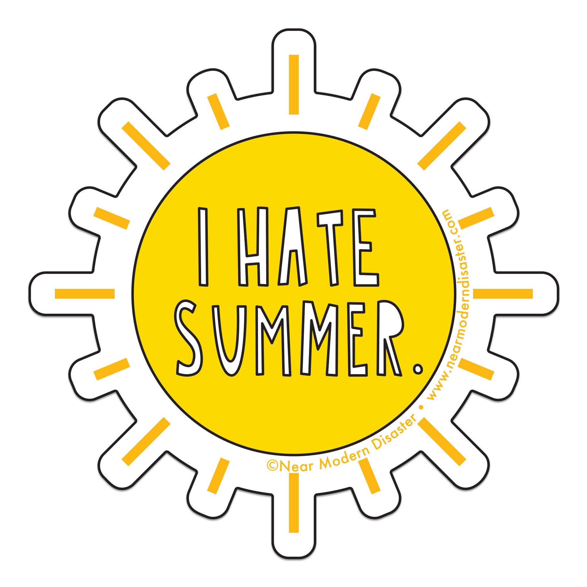 I Hate Summer - 3" vinyl sticker - homesewn