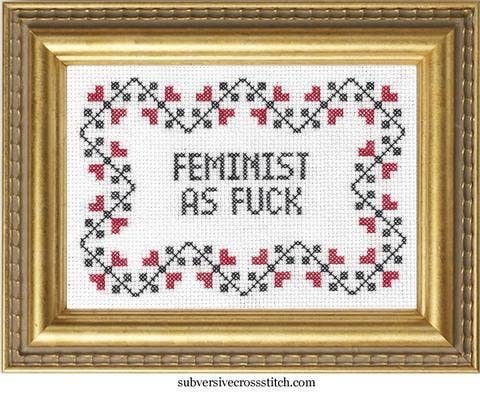 Feminist As F*ck Cross Stitch Kit - homesewn