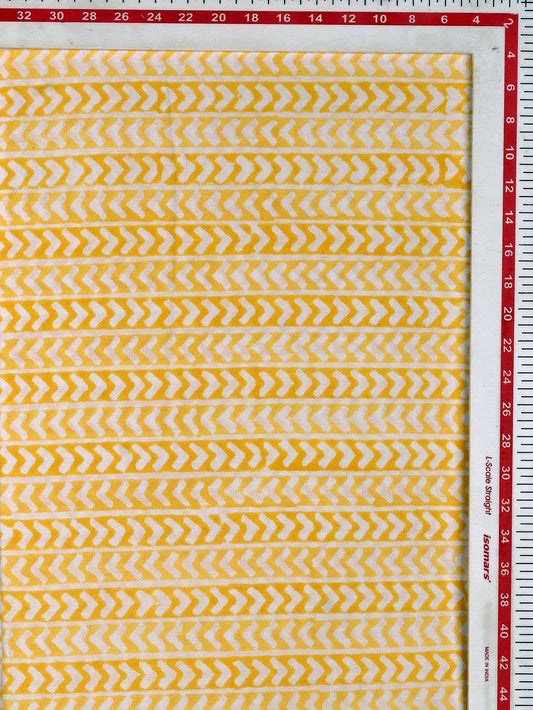 Hand Block Printed - yellow geo - homesewn