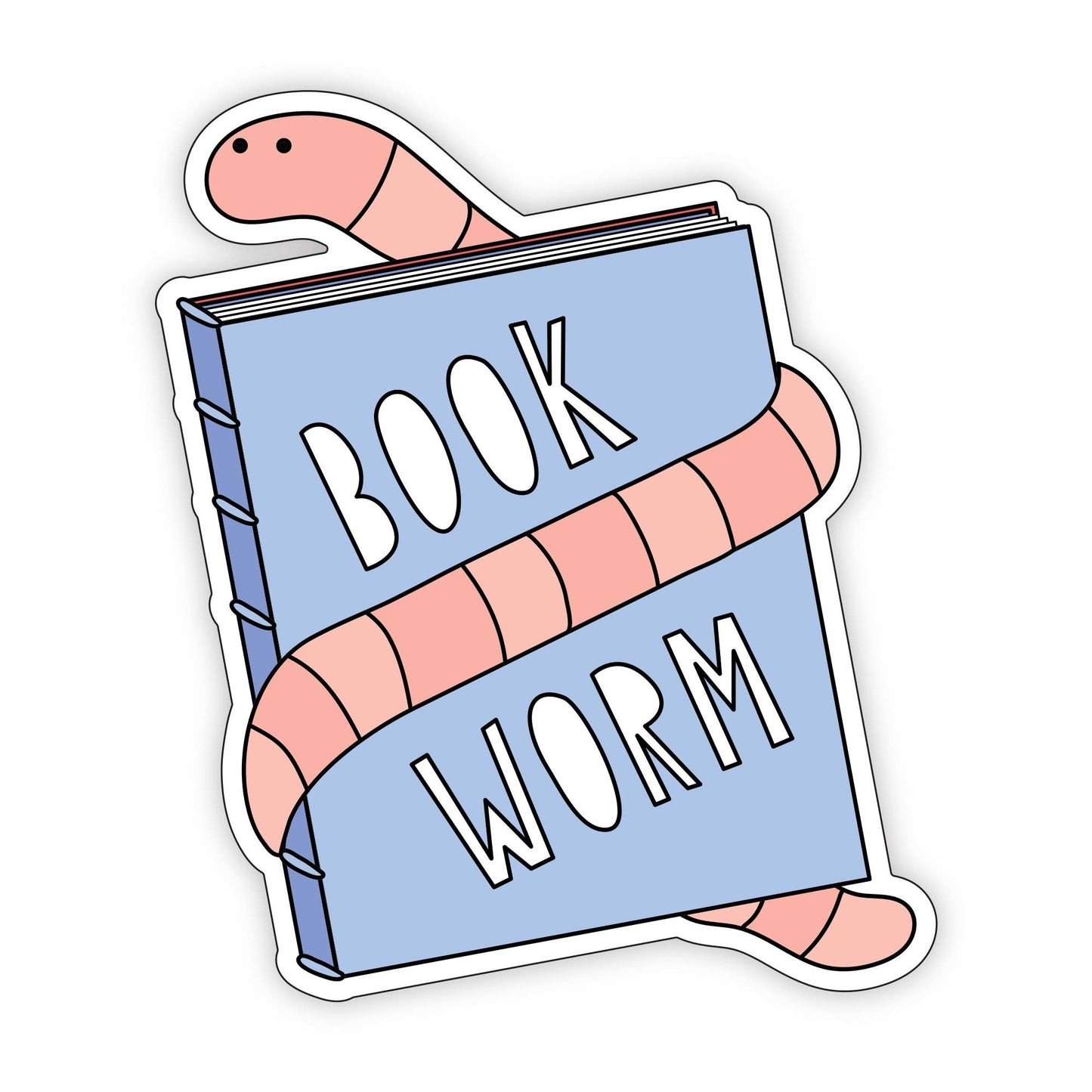 Bookworm - 3" vinyl sticker - homesewn