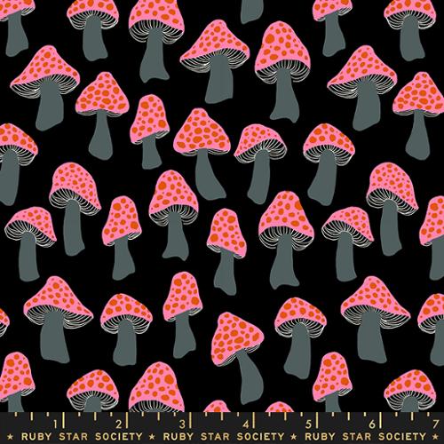 Mushrooms - Black - Firefly - homesewn