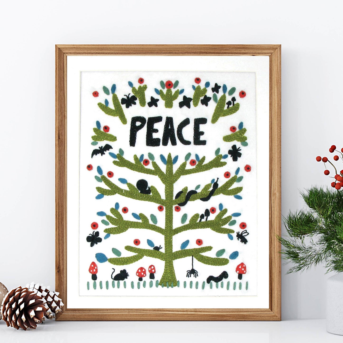 Peace embroidery kit - homesewn