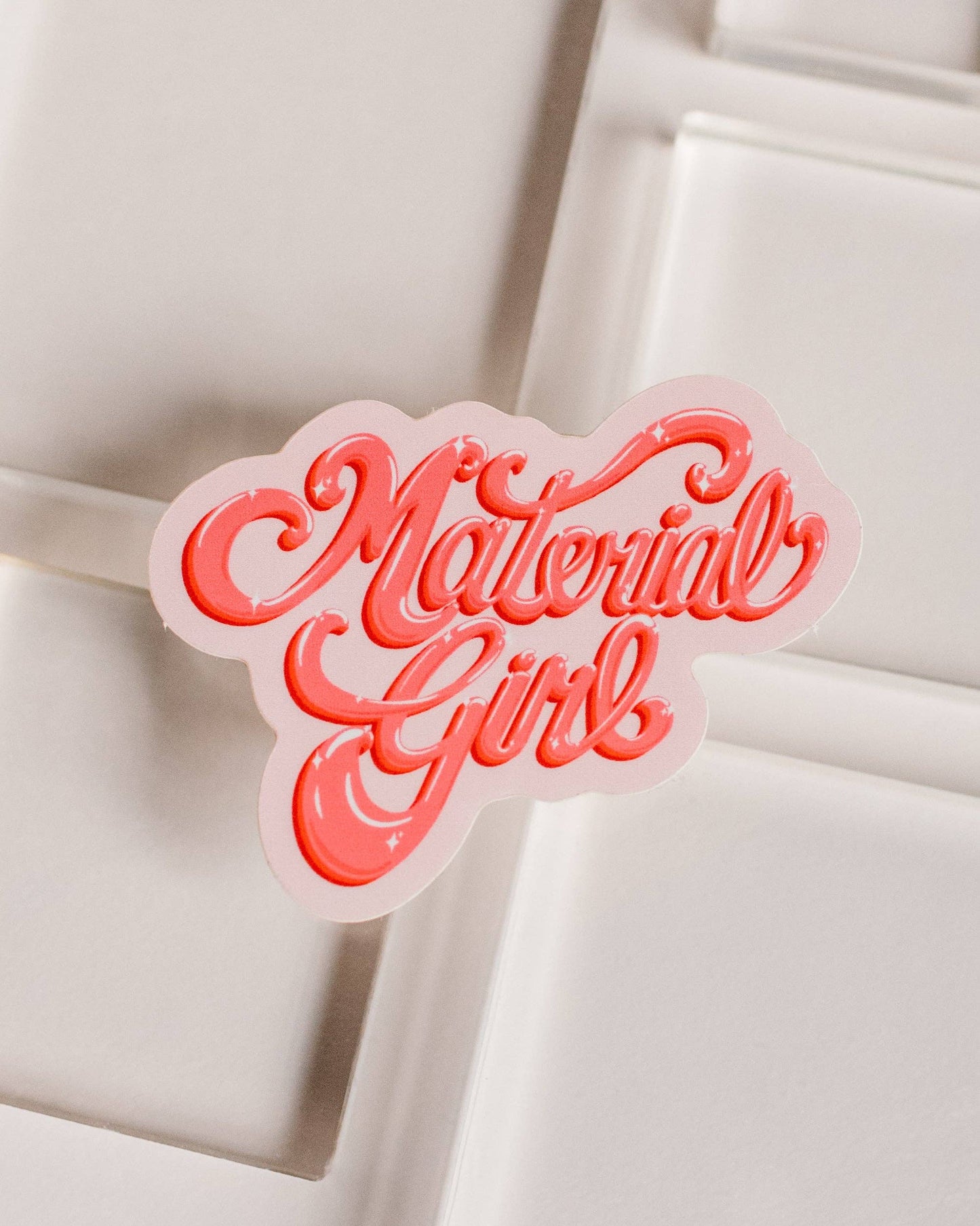 Material Girl Pink Groovy 70s Sticker - homesewn