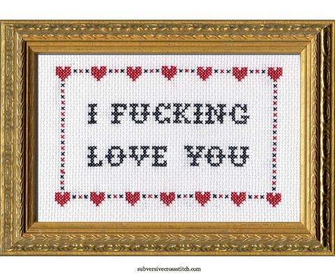 I F*cking Love You Cross Stitch Kit - homesewn