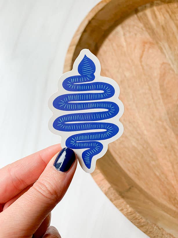 Blue Snake Illustrated Sticker