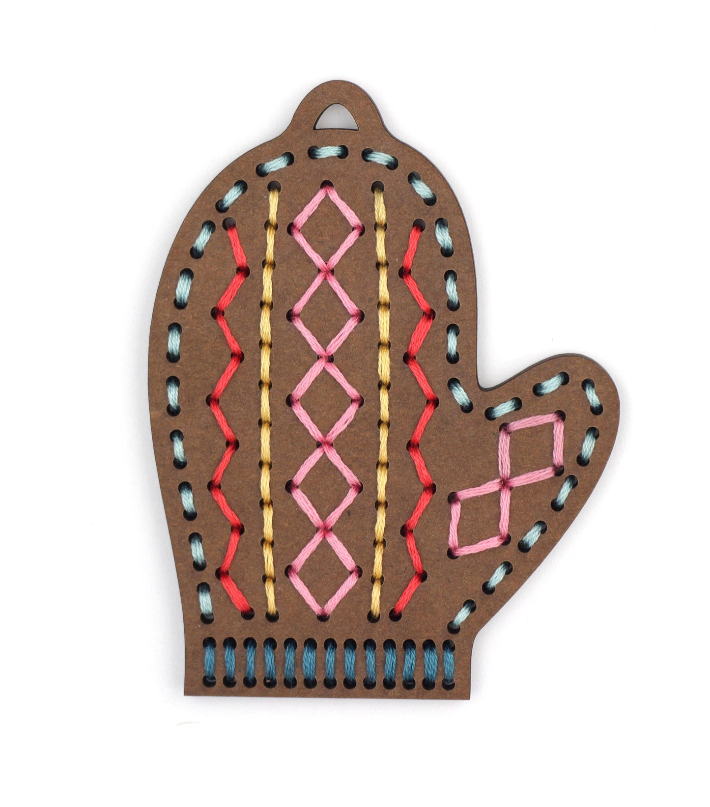 Gingerbread Mitten - DIY Stitched Ornament Kit - homesewn