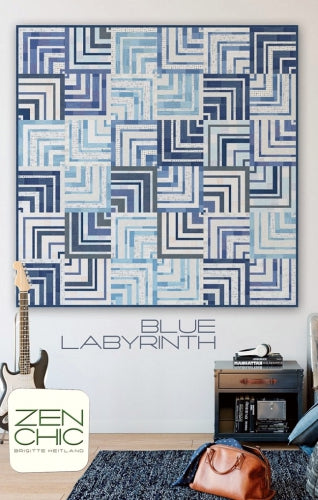 Blue Labyrinth Quilt Pattern - homesewn