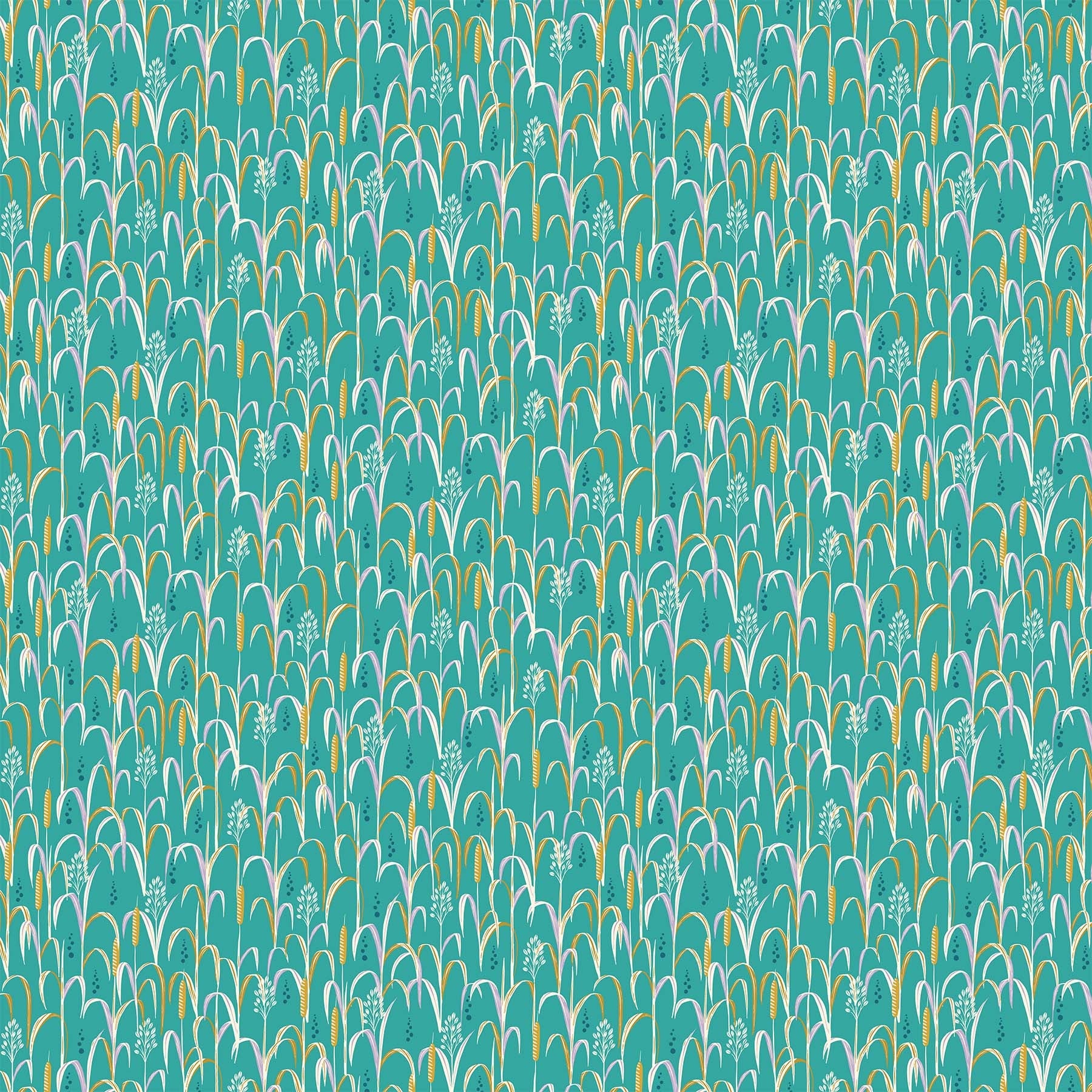 Cattails - Teal - Pond Tales - homesewn