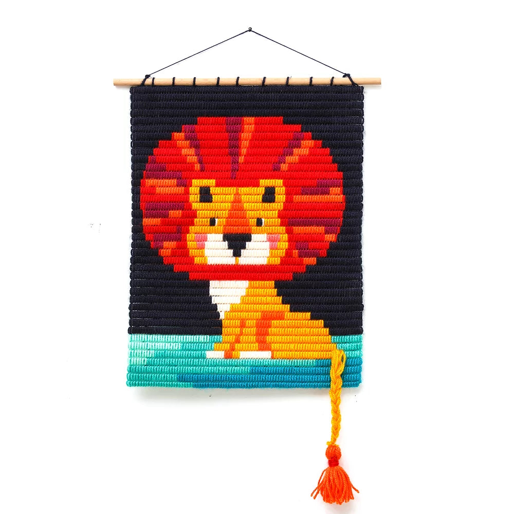 Kids Wall Art Needlepoint Kit - Lion - homesewn