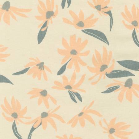 Flowers - Champagne - 55 linen/45 cotton - Around the Bend - homesewn