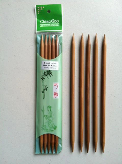 6" Double Pointed Needles - Dark Bamboo