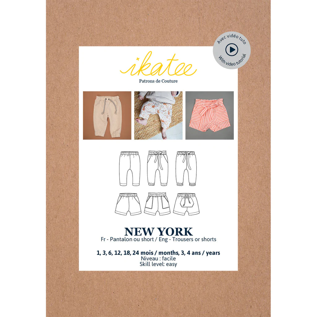 NEW YORK Trousers or shorts - Baby 1M/4Y - Ikatee Patterns - homesewn