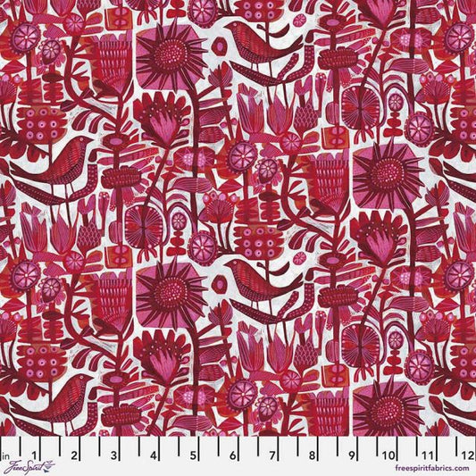 Raspberry Rouge - Red - Find the Birds - homesewn