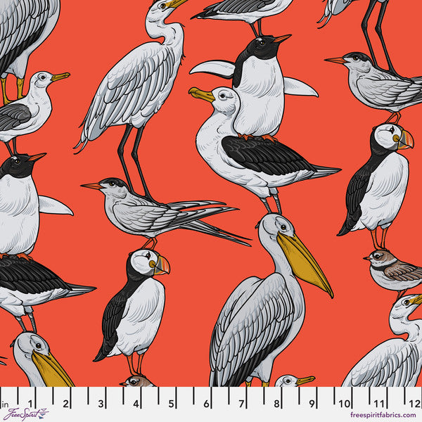 Sea Bird Stack - Vermillion - Birds of a Feather - homesewn