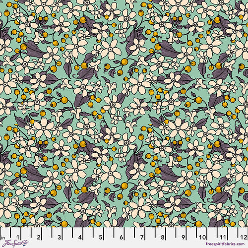 Small Flowers & Berries - Oasis - Birds of a Feather - homesewn