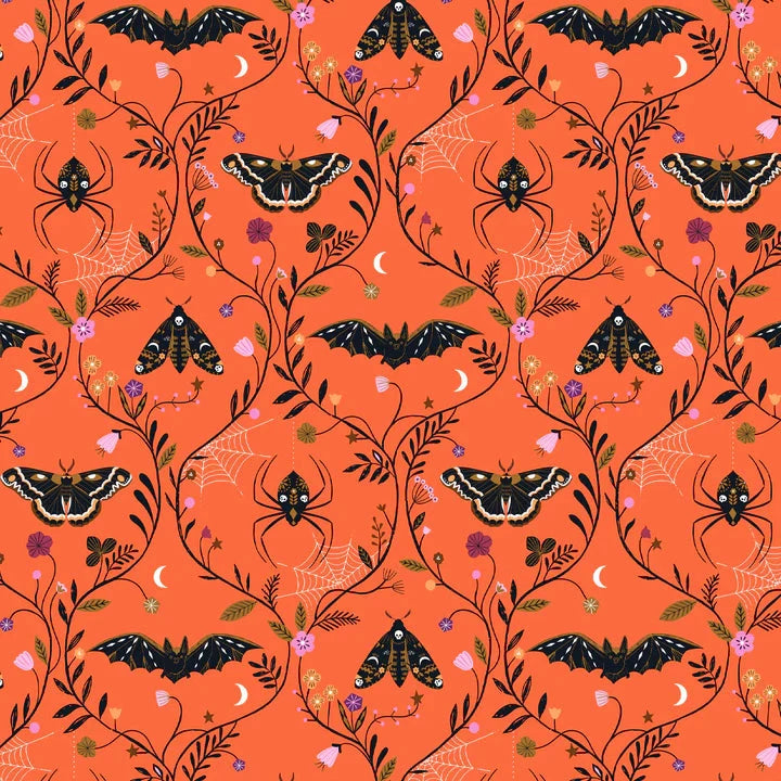 Moth and Bat - Orange - Twilight - homesewn