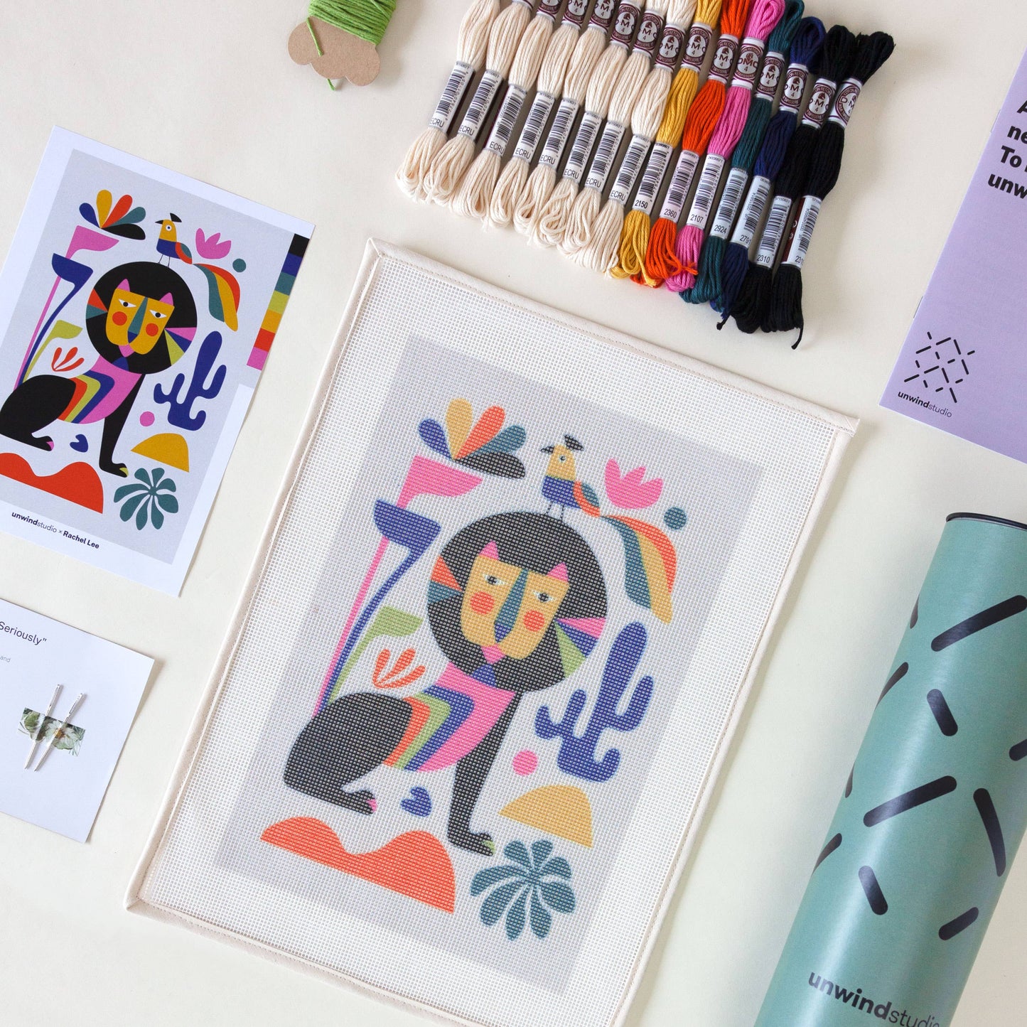 Lion Needlepoint Kit | DIY Embroidery - homesewn