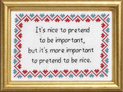 Pretend to be Important Cross Stitch Kit - homesewn