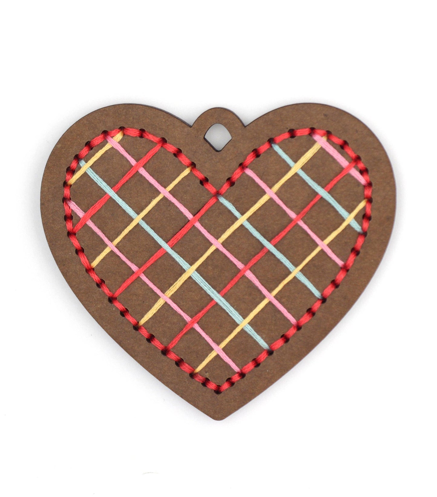 Gingerbread Heart - DIY Stitched Ornament Kit - homesewn