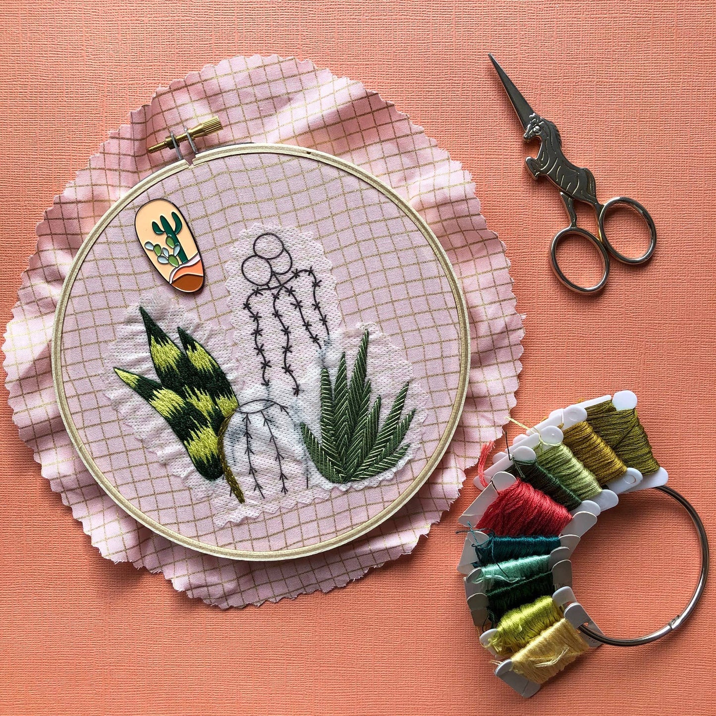 Detailed Cacti Embroidery Patterns - homesewn