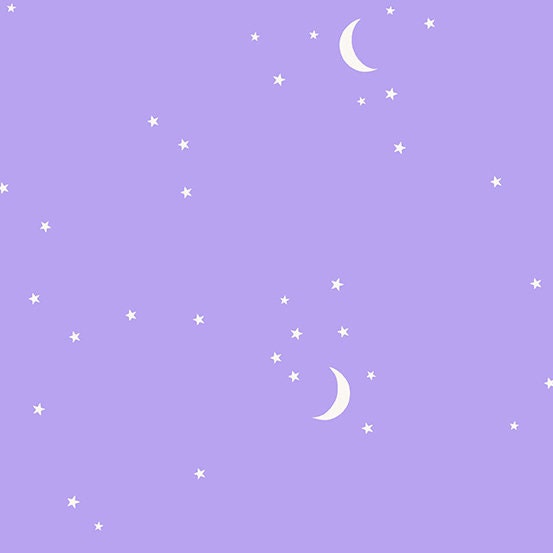 Moon and Stars - Purple - A - homesewn