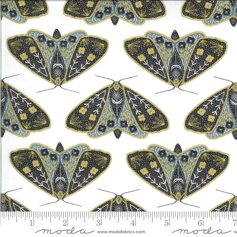 Dwell in Possibility - Moths - Ivory Sky - homesewn