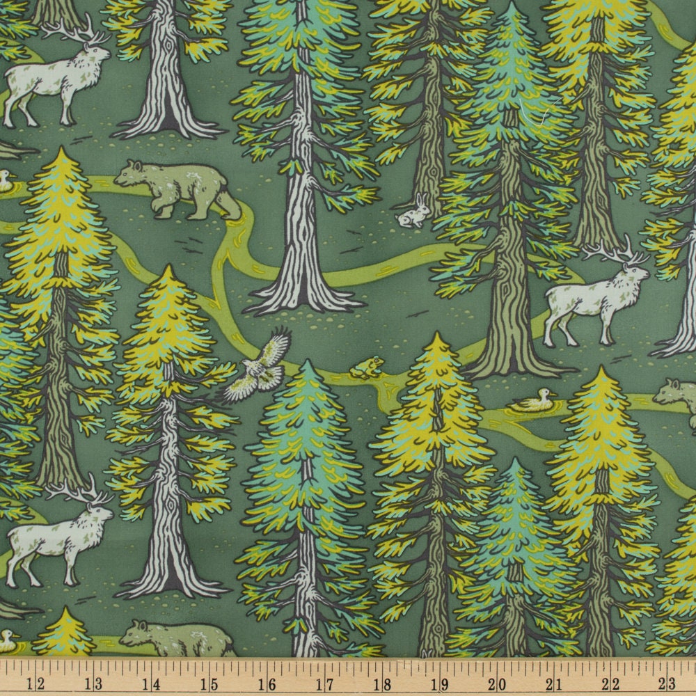 Redwoods - Green - The Wild Coast by Mustard Beetle - homesewn
