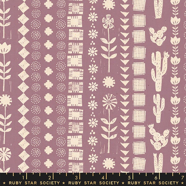 Garden Rows - Lilac Unbleached - Heirloom - homesewn