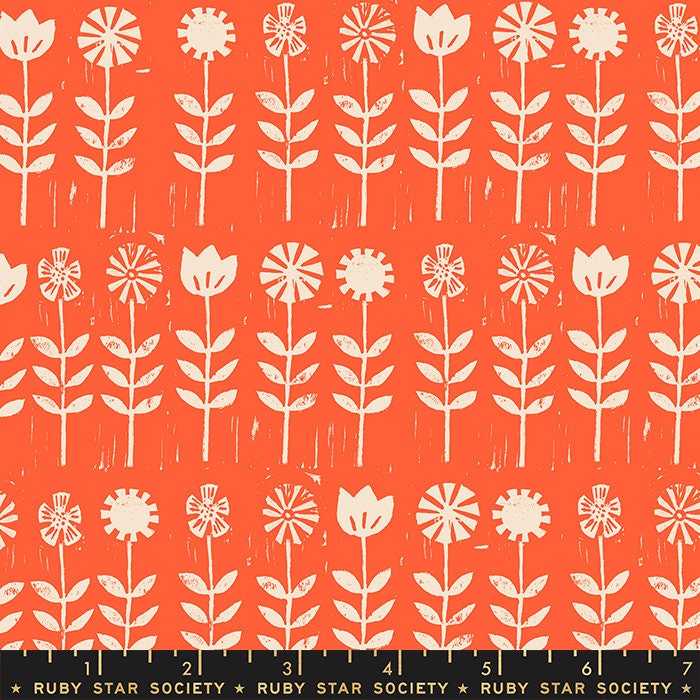 Wildflowers - Orange fabric - Darlings 2 - homesewn