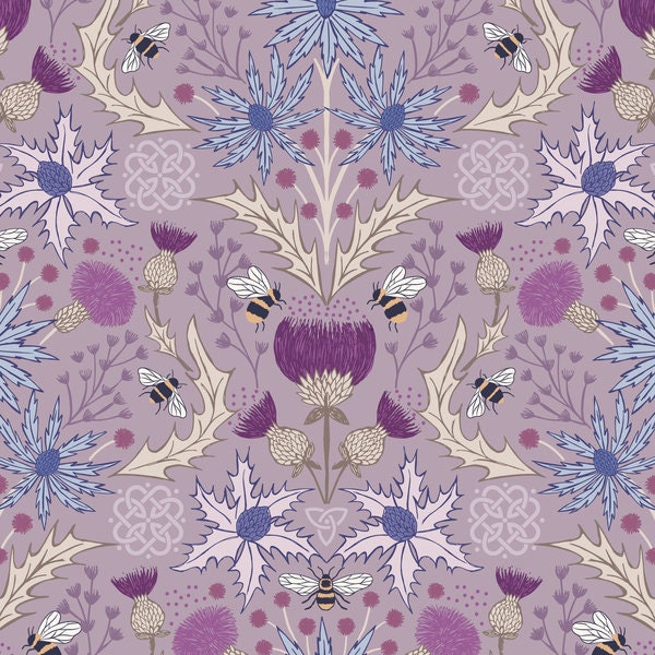 Celtic Dreams - Mirrored Bee in Light Purple - A608homesewn