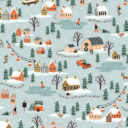 Holiday Village - Mint - Rifle Paper Co. Holiday Classics - homesewn