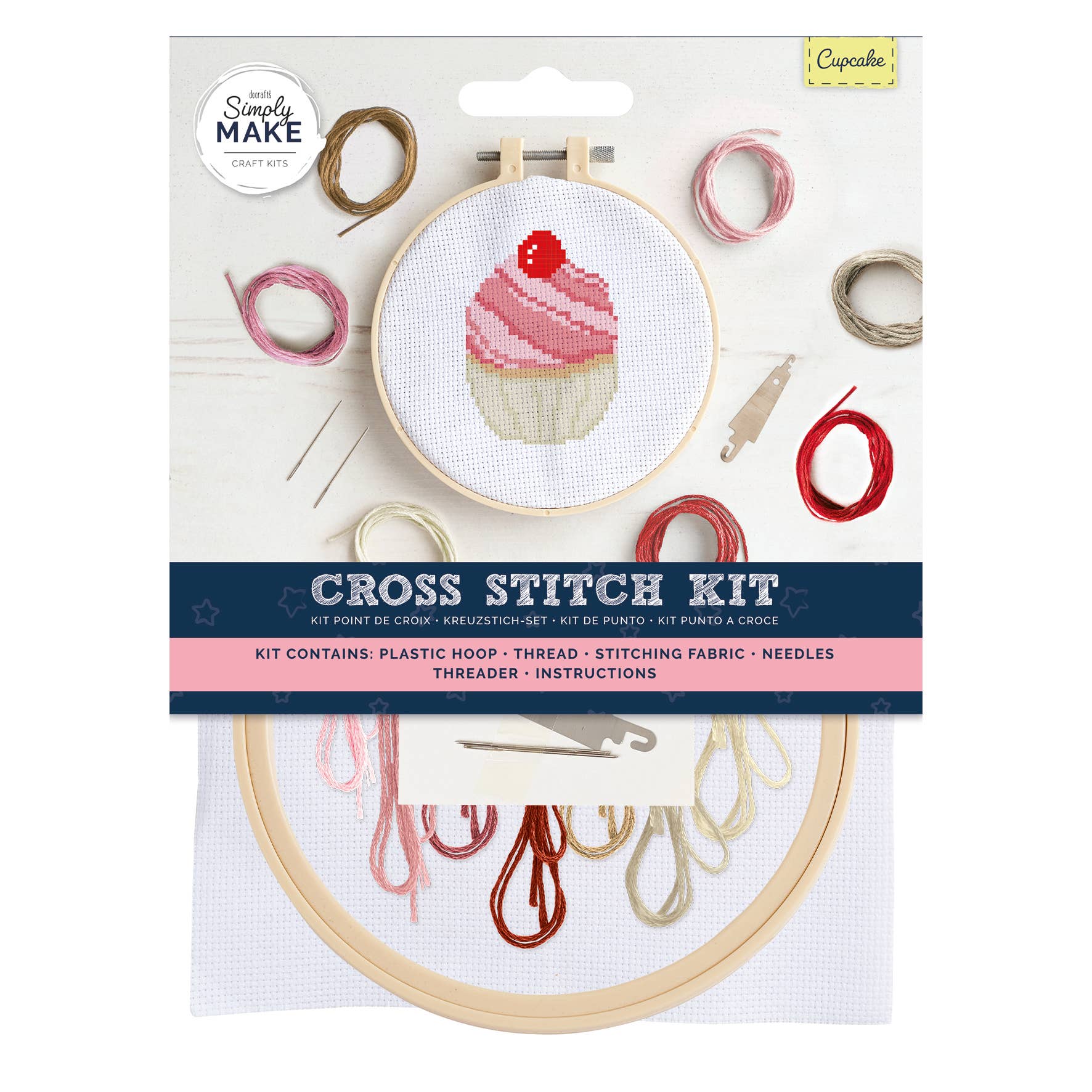 Simply Make Cross Stitch Kit - Cupcake - homesewn