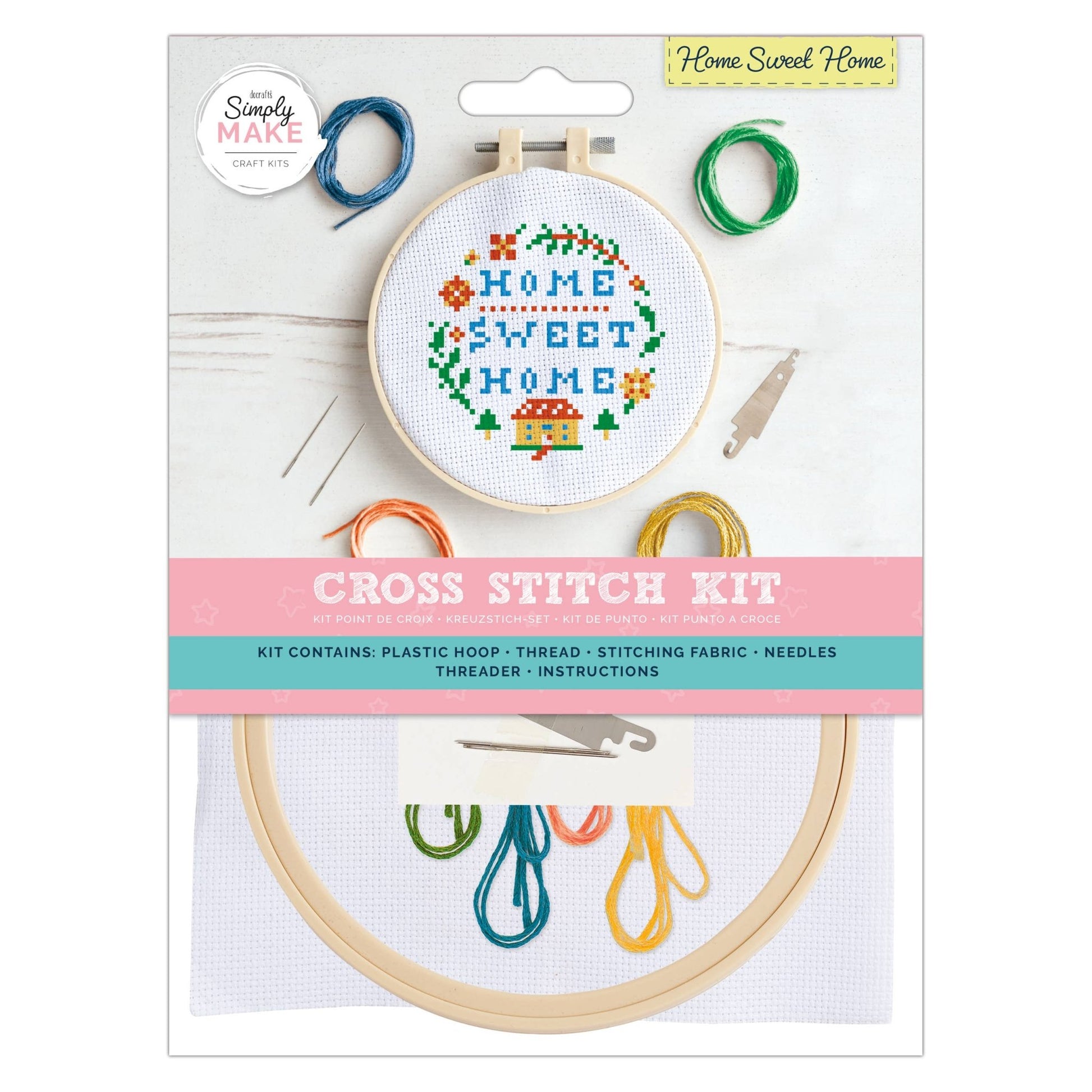Simply Make Cross Stitch Kit - Home Sweet Home - homesewn