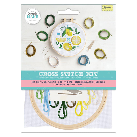 Simply Make Cross Stitch Kit - Lemons - homesewn