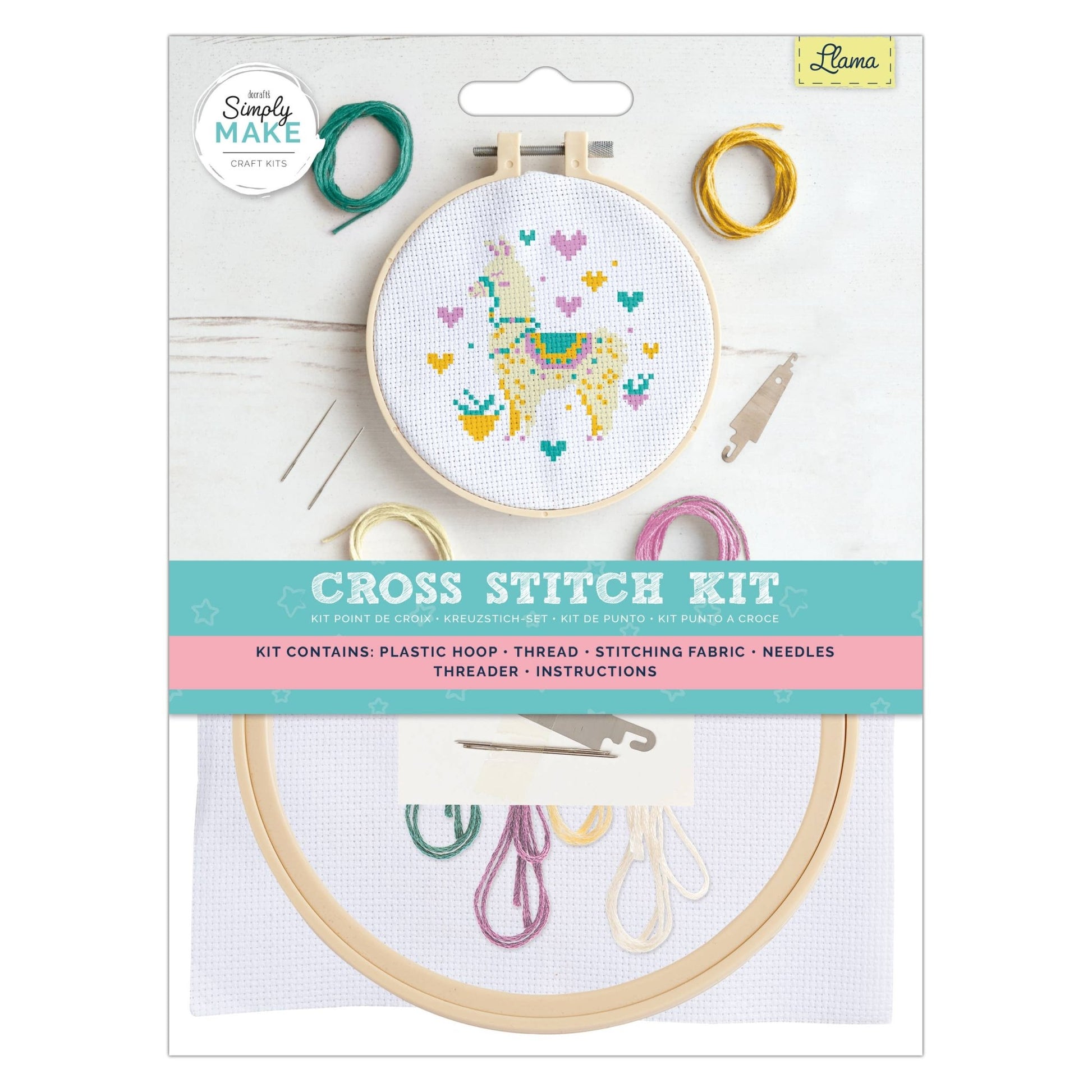 Simply Make Cross Stitch Kit - Llama - homesewn