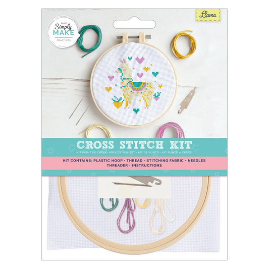 Simply Make Cross Stitch Kit - Llama - homesewn