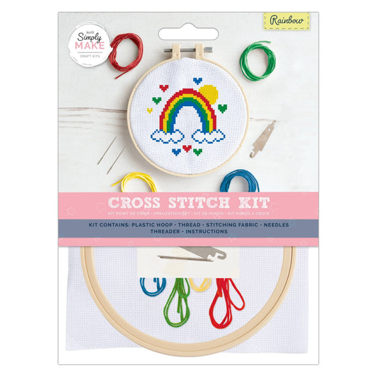 Simply Make Cross Stitch Kit - Rainbow - homesewn