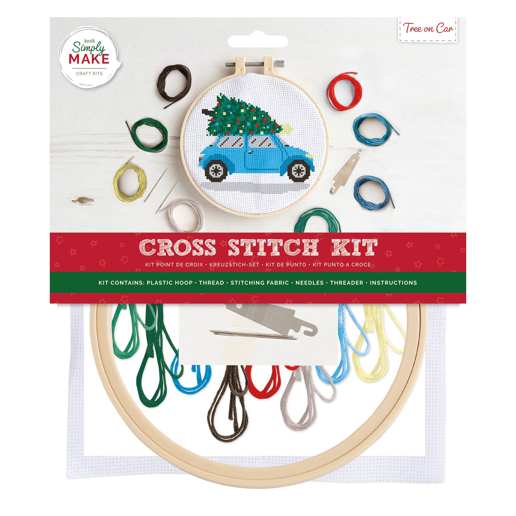 Simply Make Cross Stitch Kit - Tree on Car - homesewn