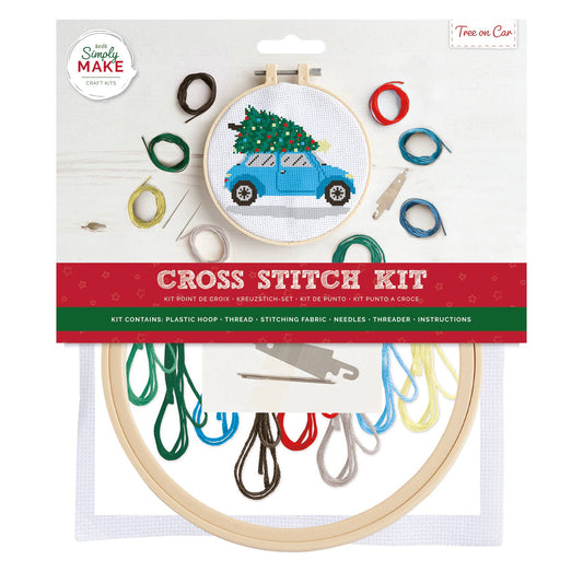 Simply Make Cross Stitch Kit - Tree on Car - homesewn