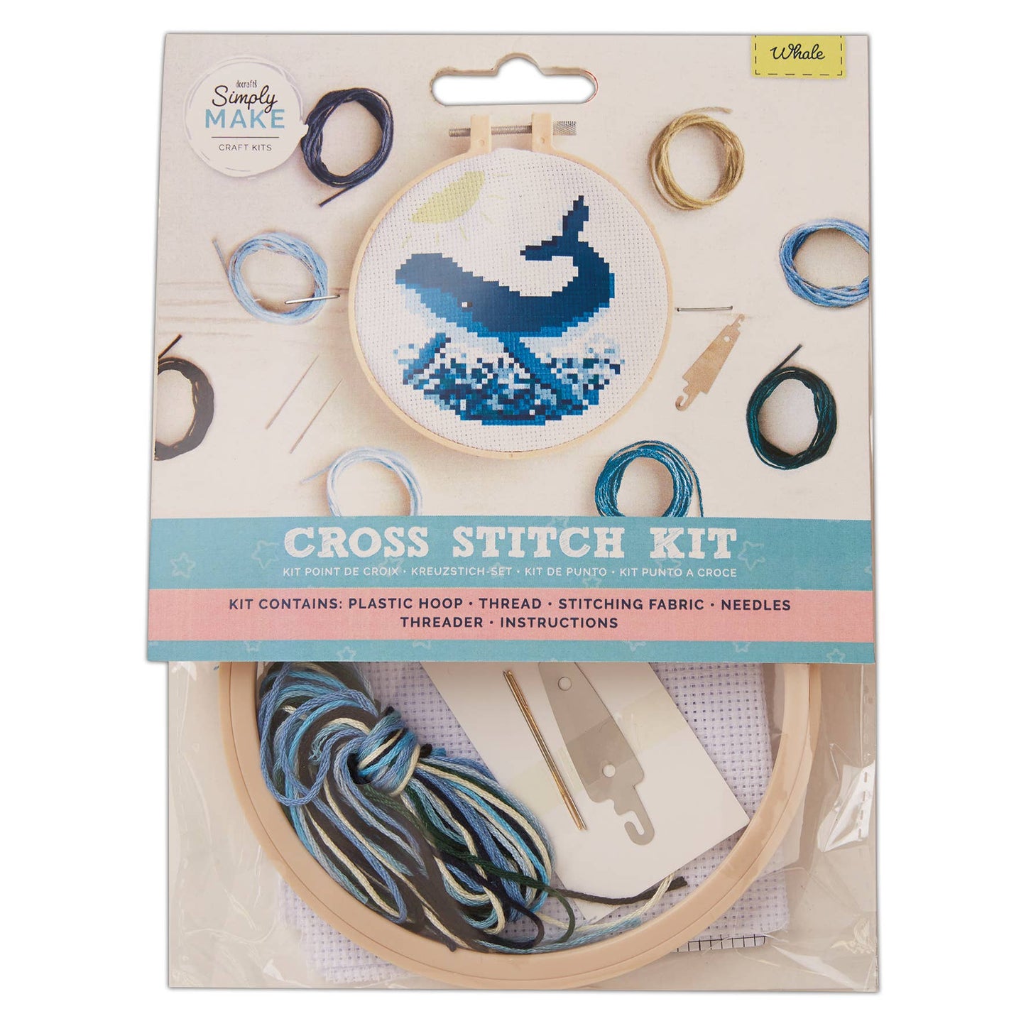 Simply Make Cross Stitch Kit - Whale - homesewn