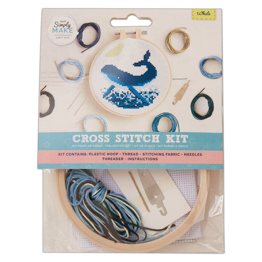 Simply Make Cross Stitch Kit - Whale - homesewn
